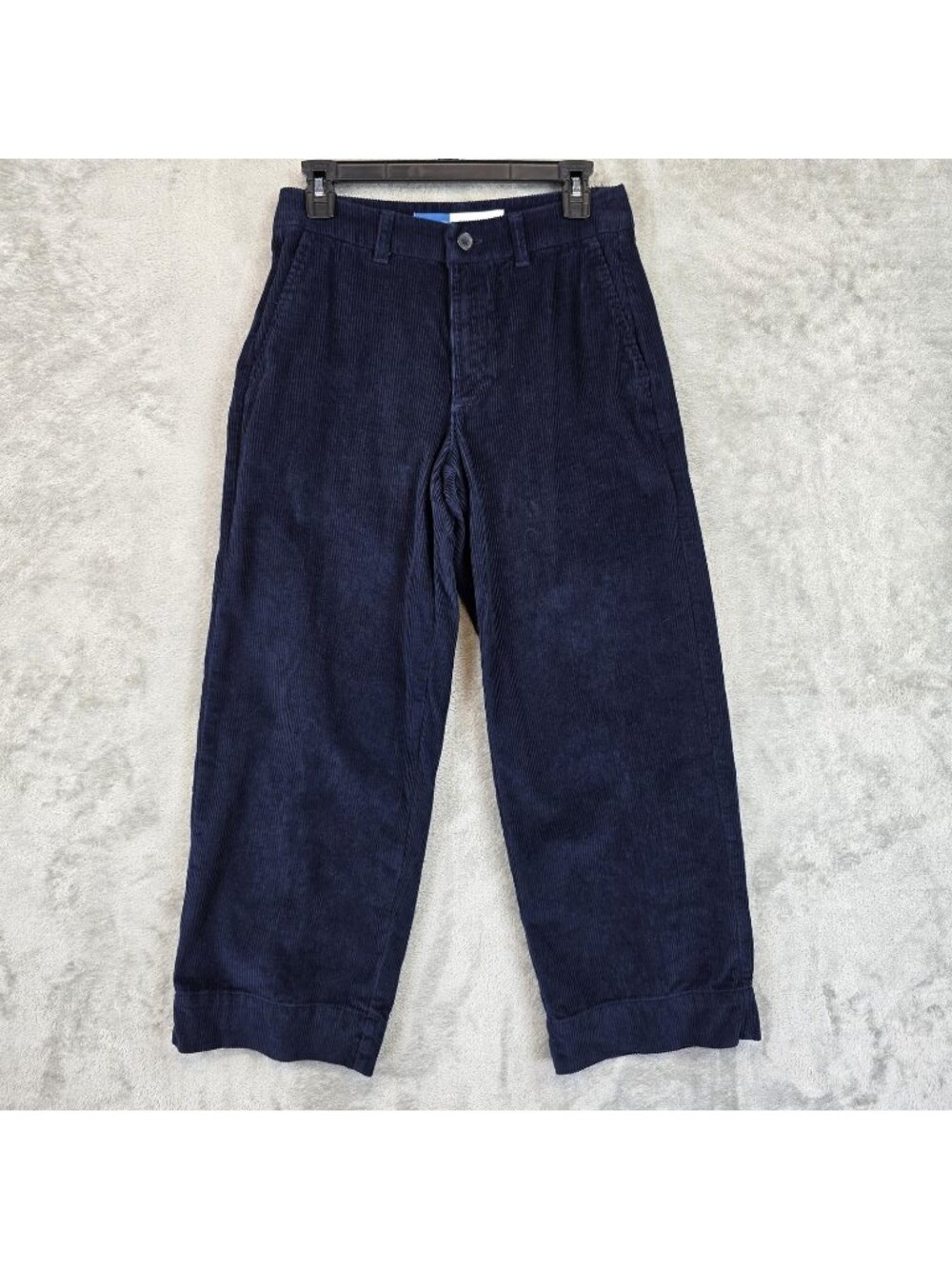Old Navy Chino Pants Womens 2 Petite Navy Corduroy High Rise Wide Leg Cropped